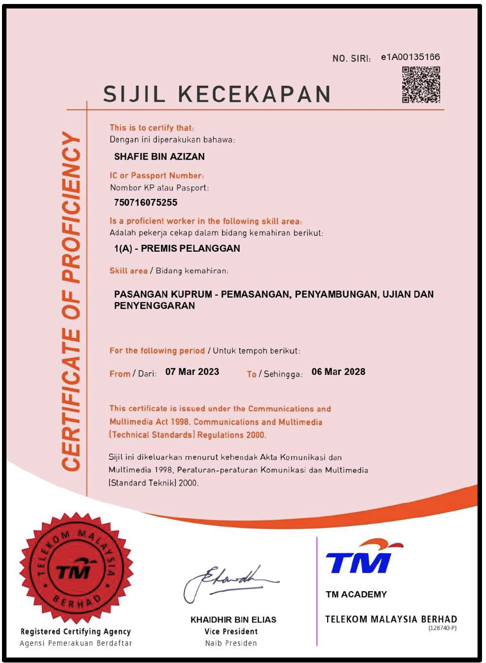 Certificate 32